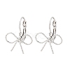 Bowknot Brass Leverback Earrings EJEW-A150-04A-P-4