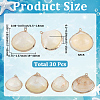 30Pcs Electroplated Natural Shell Pendants SSHEL-SC0001-58-2