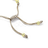 Adjustable Natural Pearl & Brass Braided Beaded Bracelet for Women BJEW-O187-01-3