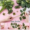 50Pcs Silk Fabric & Plastic Artificial Rose Leaf AJEW-PH0008-12-3