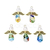 Handmade Millefiori Glass Pendants PALLOY-JF04573-02-1