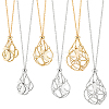 6Pcs 2 Color Brass Macrame Pouch Braided Gemstone Holder Pendant Necklace Making NJEW-AB00024-1