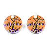 Halloween Printed Natural Wood Beads WOOD-T021-70-1