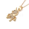 Brass Pave Cubic Zirconia Pendnat Necklaces NJEW-M219-01G-1