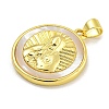 Rack Plating Brass Pave Nature Shell Religion Pendants KK-C074-31G-02-2