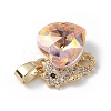 Real 18K Gold Plated Rack Plating Brass Micro Pave Cubic Zirconia Pendants KK-C015-02G-03-2