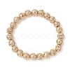 Electroplated Natural Lava Rock Round Beads Stretch Bracelets for Women Men BJEW-JB11982-01-2