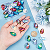 AHADERMAKER 30pcs 5 colors Glass Rhinestone Pendants EGLA-GA0001-09-3