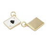 Playing Card Rack Plating Brass Enamel Pendants X-KK-G512-11G-01-2