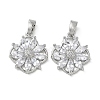 Brass Micro Pave Clear Cubic Zirconia Pendants KK-A299-15P-1
