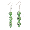 7 Pairs 7 Color Lampwork Evil Eye & Glass Beaded Dangle Earrings EJEW-JE05086-5