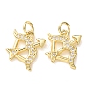 Brass Micro Pave Clear Cubic Zirconia Pendants LS-CU-E003-14G-A-1
