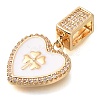 Brass Micro Pave Cubic Zirconia Pendants KK-S049-28G-02-2