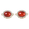 Natural Carnelian(Dyed & Heated) Oval Connector Charms KK-U043-50G-01-1