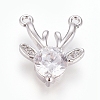 Christmas Brass Micro Pave Cubic Zirconia Pendants ZIRC-G166-03-2