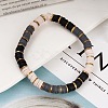 Handmade Polymer Clay Heishi Beaded Stretch Bracelets with CCB for Women JF1252-2-1