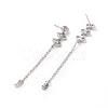 Crystal Rhinestone Horse Eye Hanging Chain Dangle Stud Earrings LS-EJEW-A078-01P-2