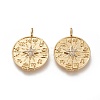 Brass Micro Pave Clear Cubic Zirconia Pendants ZIRC-L091-057G-2