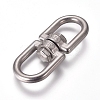 304 Stainless Steel Double Eye Swivel Clasps LS-STAS-WH0014-40-1