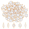 80Pcs 5 Styles Alloy Pave Clear Cubic Zirconia Connector Charms FIND-HS0001-D-1