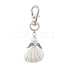 Angel Alloy & Wire Wrapped Natural Shell Pendant Decorations HJEW-JM02017-02-1