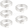 5Pcs 925 Sterling Silver Split Jump Rings STER-BBC0009-45A-1