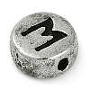 925 Sterling Silver Flat Round with Letter Beads LS-STER-G044-01AS-M-2