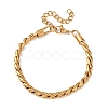 304 Stainless Steel Twisted Curb Chain Bracelets for Women BJEW-F529-05G-3