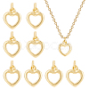 BENECREAT 12Pcs Brass Heart Charms KK-BC0010-43-1