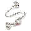 Rack Plating Alloy Enamel European Beads with Safety Chains PALLOY-A009-01P-2