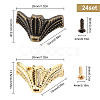 24 Stes 2 Colours Zinc Alloy Bracket FIND-GF0001-79-2