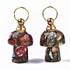 Assembled Synthetic Bronzite and Imperial Jasper Openable Perfume Bottle Pendants LS-G-S366-057D-2