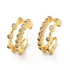 Clear Cubic Zirconia Double-Layer Open Cuff Earrings EJEW-G297-34G-1