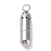 Non-Tarnish 201 Stainless Steel Pill Shape Urn Ashes Big Pendants BOTT-PW0001-009P-2