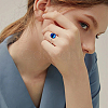 16Pcs 4 Styles 304 Stainless Steel Ovsl Cuff Ring Components RJEW-SC0001-38-6