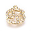 Golden Plated Brass Micro Pave Cubic Zirconia Charms ZIRC-L075-51J-1