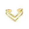 Ion Plating(IP) 304 Stainless Steel Heart Open Cuff Ring RJEW-L109-052G-2