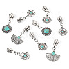 16Pcs 4 Styles Alloy with Synthetic Turquoise Zipper Pulls HJEW-TAC0098-3