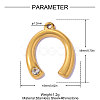 304 Stainless Steel Rhinestone Pendants STAS-OY016-43G-2