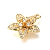Brass Micro Pave Clear Cubic Zirconia Pendants KK-U065-02D-G-2