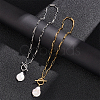 2Pcs 2 Colors Natural Pearl Beaded Pendant Neckaces Set NJEW-AN0001-16-7