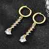 Brass Micro Pave Cubic Zirconia Hoop Dangle Earrings KK-CBA8324-07G-02-1