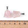 Natural Rose Quartz Pendants G-N349-15P-07-3