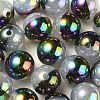 UV Plating Rainbow Iridescent Opaque Acrylic Beads X-OACR-C007-01G-2