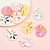 24Pcs 6 Colors Opaque Resin Pendants CRES-YW0002-74-2