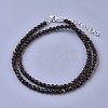 Natural Golden Sheen Obsidian Beaded Necklaces NJEW-K114-B-A19-1