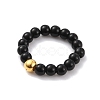 Glass Round Beaded Stretch Ring for Women RJEW-WH0014-01E-2