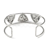 Non-Tarnish 304 Stainless Steel Wide Textured Open Cuff Bangles BJEW-Q348-05P-04-3