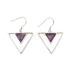 Natural Amethyst Triangle Dangle Earrings EJEW-Z024-10C-P-1