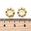 Wave Edge Rondelle Brass Micro Pave Cubic Zirconia European Beads KK-K300-07B-G-2